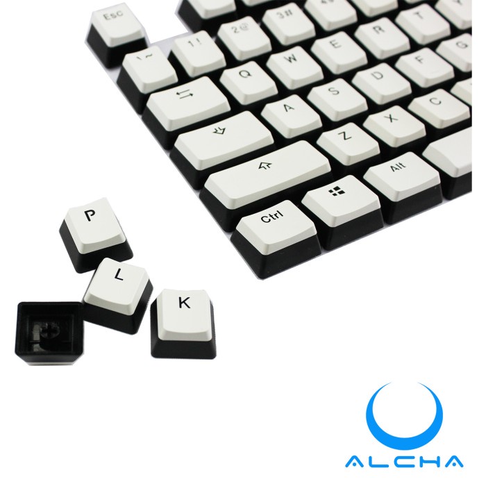 ALCHA KEYCAPS PUDDING / PUDING WHITE- BLACK MECHANICAL KEYBOARD