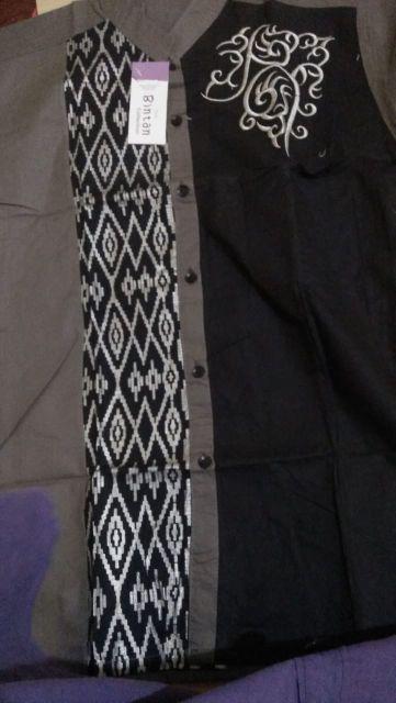 Kemeja Koko Pendek Kombinasi Batik Pekalongan