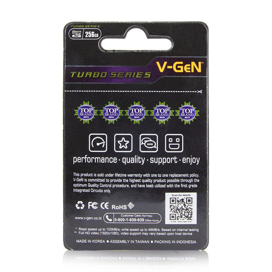 V-GeN MicroSD Card TF 256GB Class 10 Turbo Memory HP Vgen