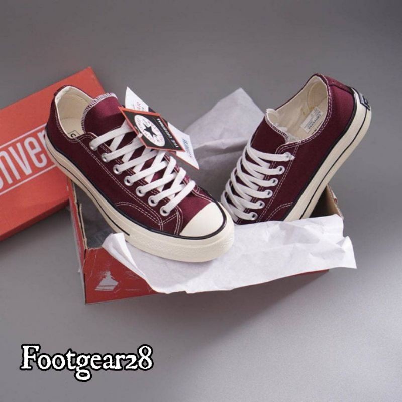 Sepatu Converse 70's Low Maroon / Marun Egret /Converse  70's Ox Dark Red Premium Hight Quality