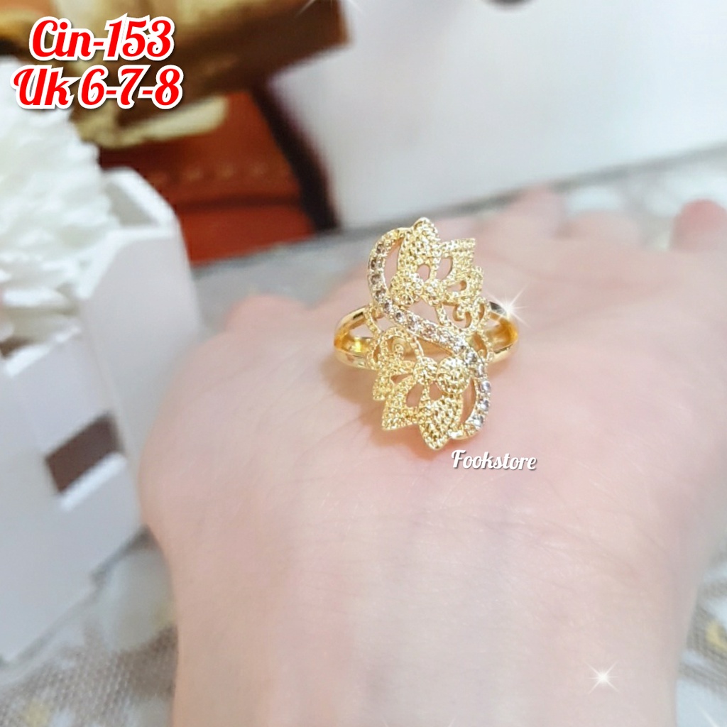 CINCIN WANITA MODEL DUBAI PERHIASAN XUPING ANTI ALERGI/COD