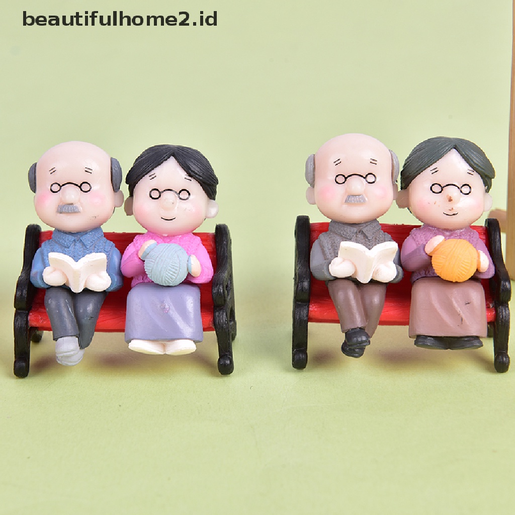 (Beautifulhome2) Buku Literatur Bahasa MandarinId 3pcs / Set Miniatur Pasangan Kakek Nenek Bahan Resin Untuk Dekorasi Rumah