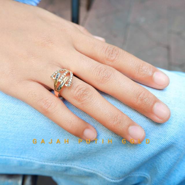 1,7gr Cincin Model Permata Emas Asli kodeO11715