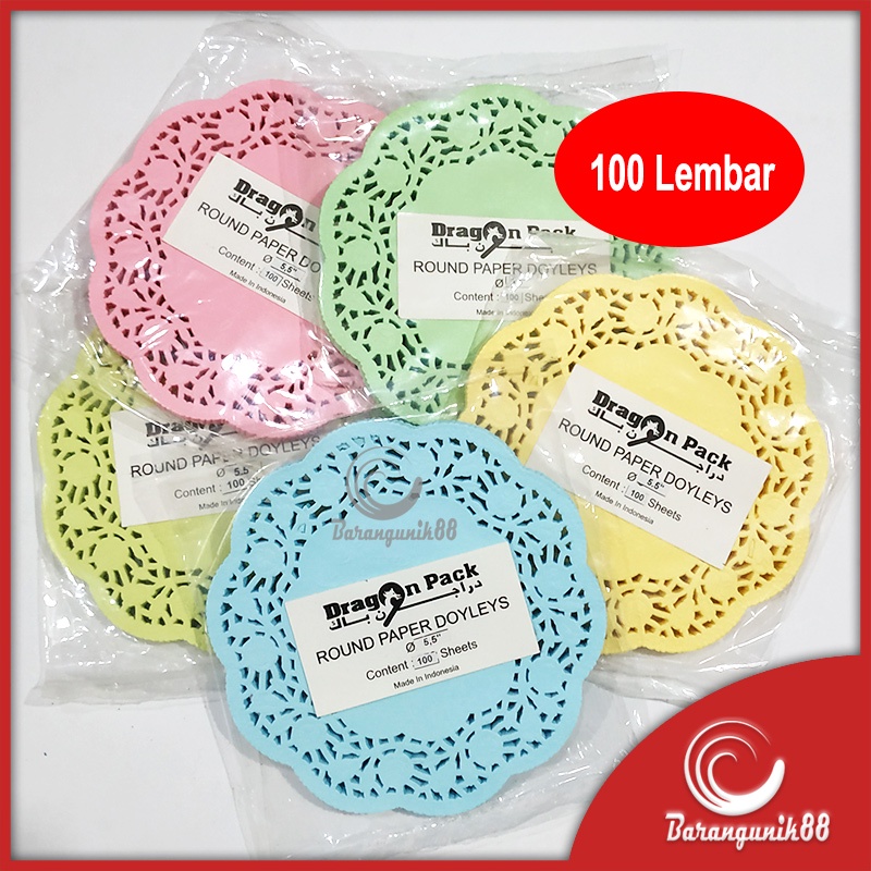 Kertas Doilies Warna Alas Renda Kertas Renda Bundar Bulat Doyleys Round 4.5&quot; 5.5&quot; 7.5&quot;