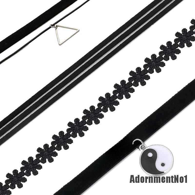 (Adornmentno1) Kalung Choker Bahan Velvet Warna Hitam Gaya Klasik / Gothic Untuk Wanita