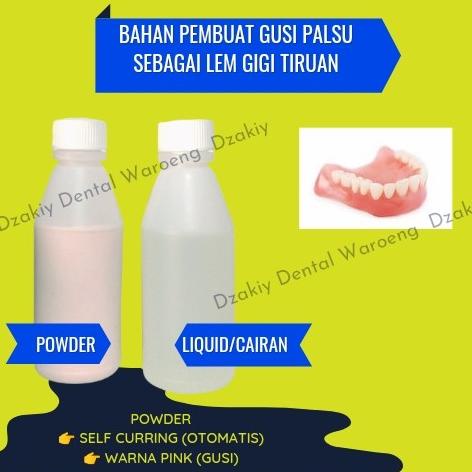 Lem Gigi Palsu Patah Permanen Gusi Palsu Powder Liquid Self Curring Sc Sale White