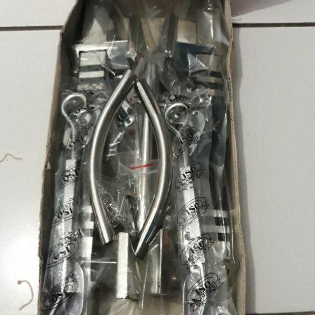 Handle Pintu Rumah Minimalis Tarikan Pintu Hitam Kombinasi Gagang Pintu 33 Cm Kunci Pintu Kotak 25mm