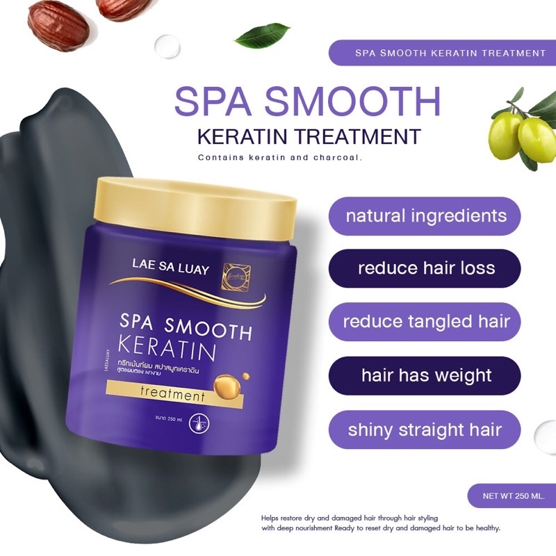 [BPOM] Lae Sa Luay Hair SPA Smooth Kerantin Treatment [SHAMPOO | CREAMBATH | SERUM]