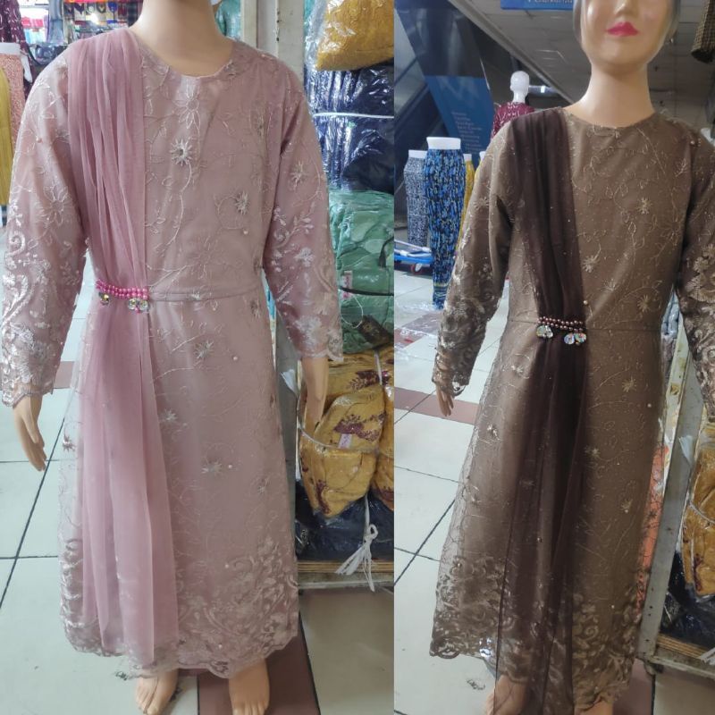 gamis anak tulle//dress anak/kebaya anak pesta//gamis lebaran
