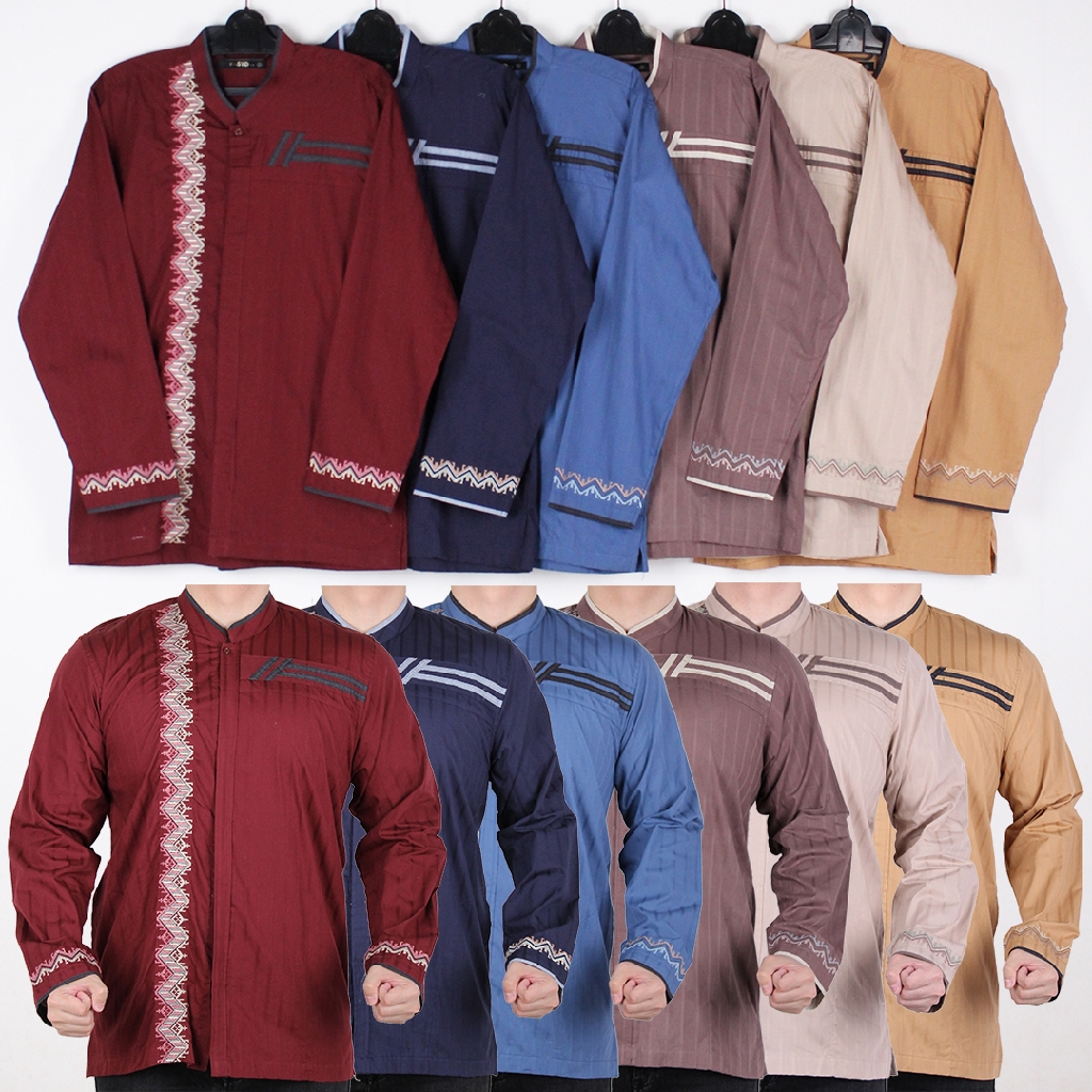 Jual Baju Koko Muslim Pria Lengan Panjang Warna C Shopee Indonesia