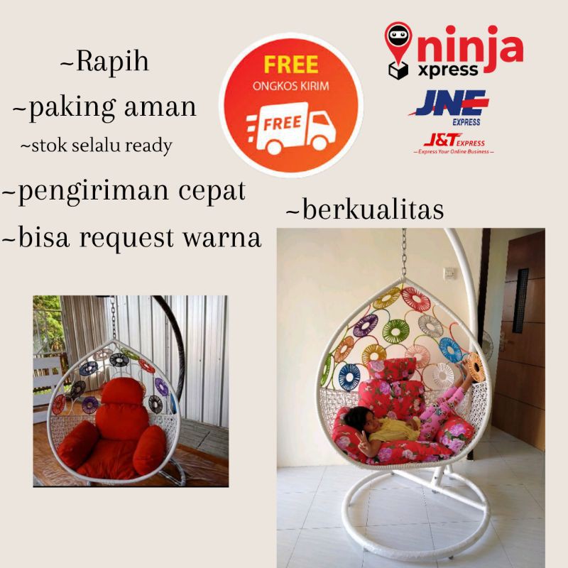 Ayunan rotan sintetis pear Syahrini / ayunan gantung rotan sintetis