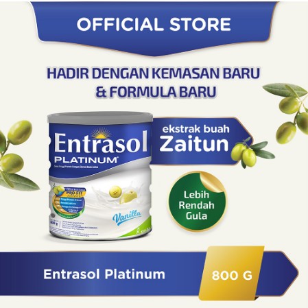 

Entrasol Platinum Rasa Vanilla 800gr/Susu Bubuk/Nutrisi Tinggi Protein/Kemasan Kaleng