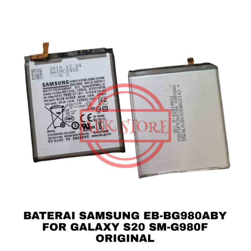 BATRE BATERAI BATTERY SAMSUNG GALAXY S20 SM-G980F EB-BG980ABY ORIGINAL 100%