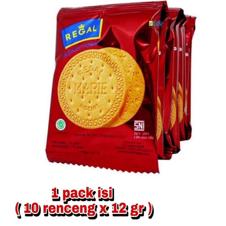 

biskuit marie regal per renceng isi ( 10 pcs x 12 gr )