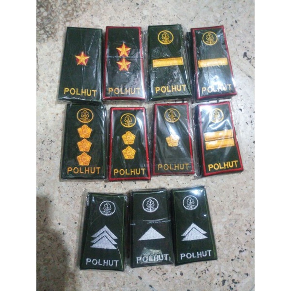 pangkat polhut bordir pakai sepon pangkat polisi hutan pangkat polhut