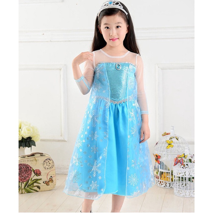 Gaun Anak - Kostum Frozen Murah Gaun Elsa Dress Ulang Tahun Anak Import Code: 793-