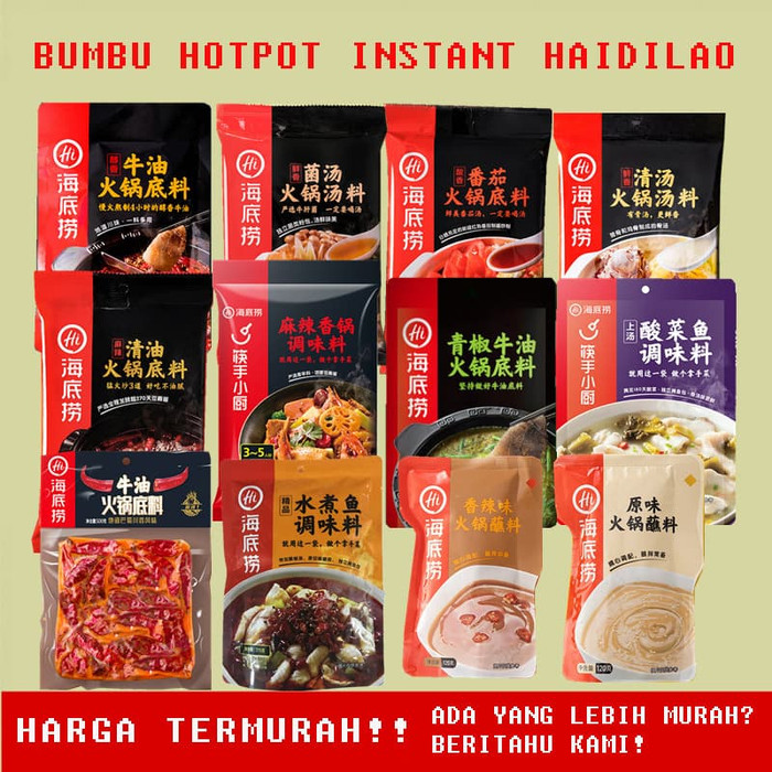 

Promo Terbatas - Bumbu Hotpot Instant Hai Di Lao - Rasa Aneka Jamur