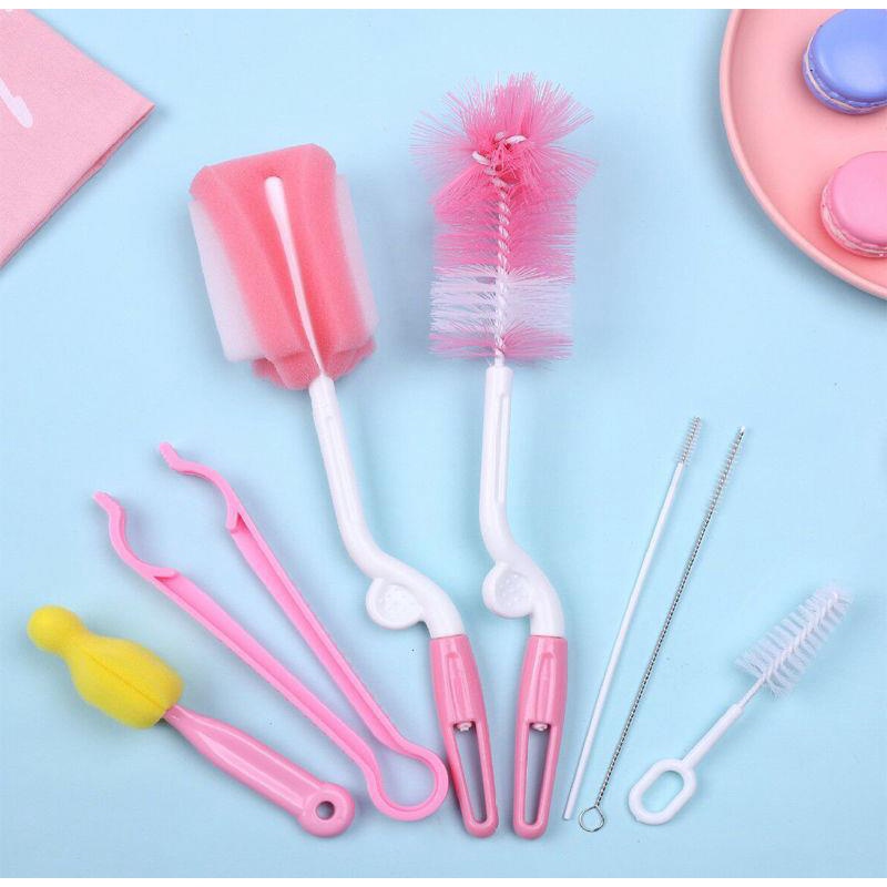 YUN Mall Sikat Sponge Pembersih Dot Botol Bayi 1 Set 7 pcs Sikat Pembersih Botol Susu Bayi