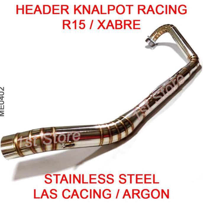Header Pipa Knalpot Racing YZF-R15 R15 Xabre Stainless Leheran Leher