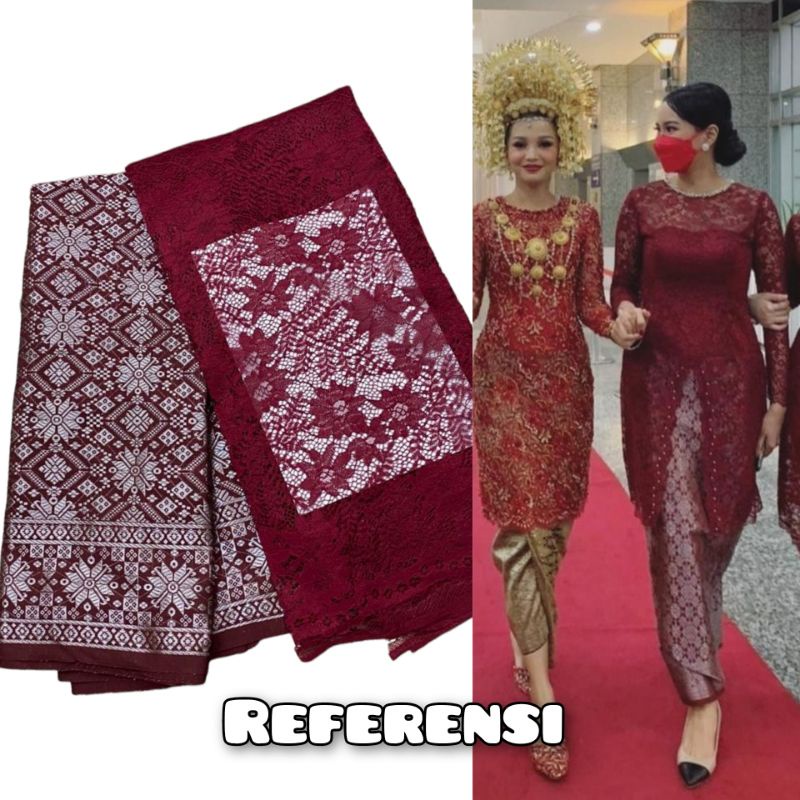 setelan songket &amp; Brokat cord, (paket bridesmaid) seragam kawinan, paket murah, brokat murah, songket semi palembang