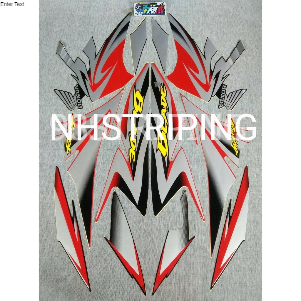 STRIPING LIS STANDAR BODY HONDA BLADE 110R 110 R SILVER MERAH TAHUN 2010