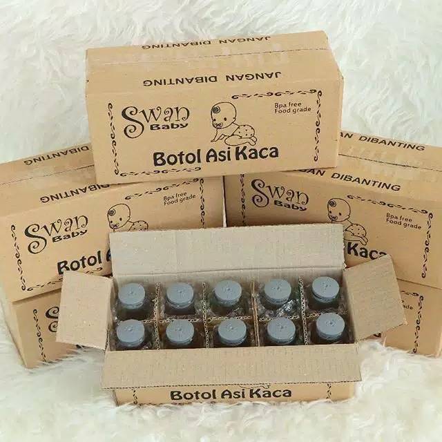 Isi 10PCS Botol Asi Kaca 100ml 1box isi 10pcs/ Botol kaca Asi Botol asi SWAN botol