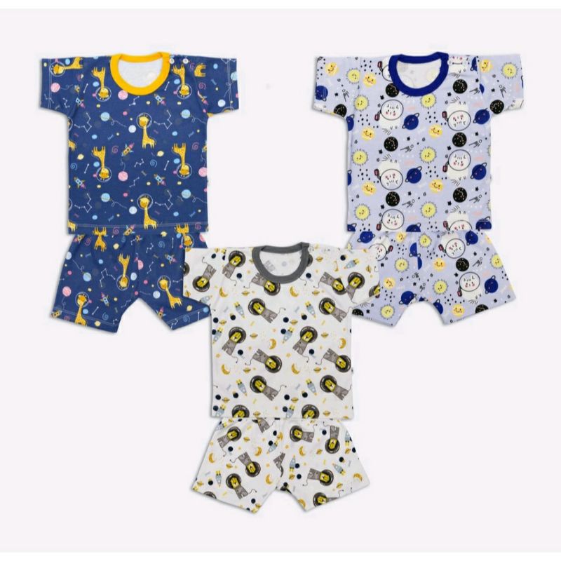 Joel Astro Short Sleeve Set / Baju Bayi Setelan Pendek / Joel Idn Stelan Baju Bayi / Setelan Baju Ba