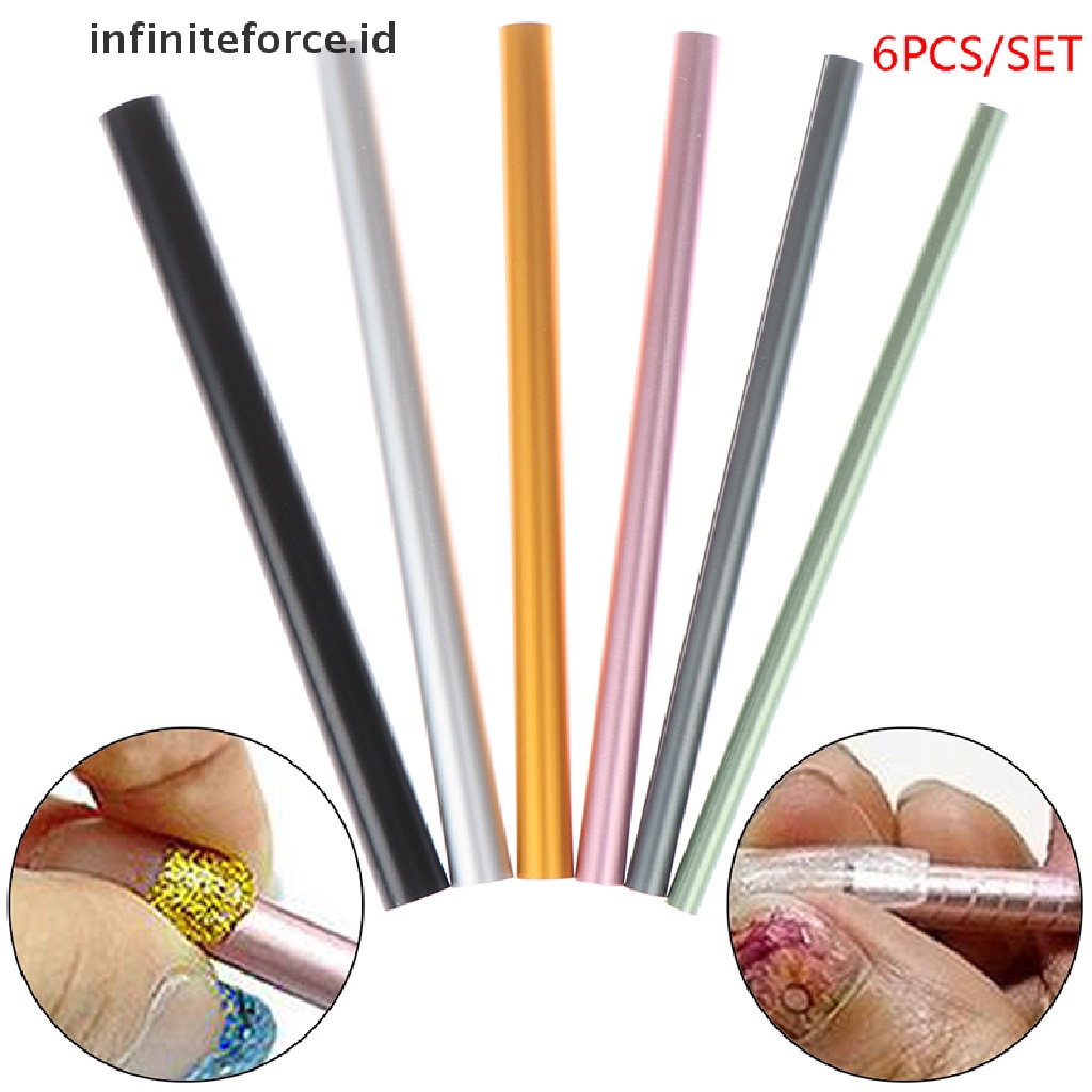 (Infiniteforce.Id) 6pcs / Set Stik Pembentuk Kuku Palsu Untuk Nail Art / Manicure