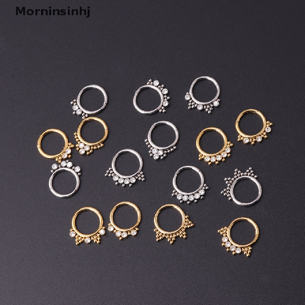 Cincin Hidung Bibir Tulang Rawan Telinga Bahan Stainless steel Aksen Berlian