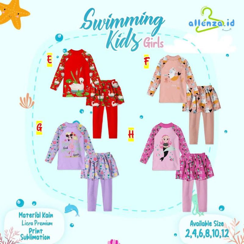 Baju Renang Anak Panjang 2-12 T Swimming Kids Boy & Girl By Allenza.id