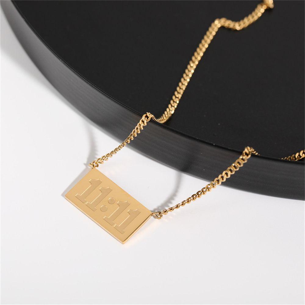 Solighter11:11 Perhiasan Fashion Kalung Titanium Steel