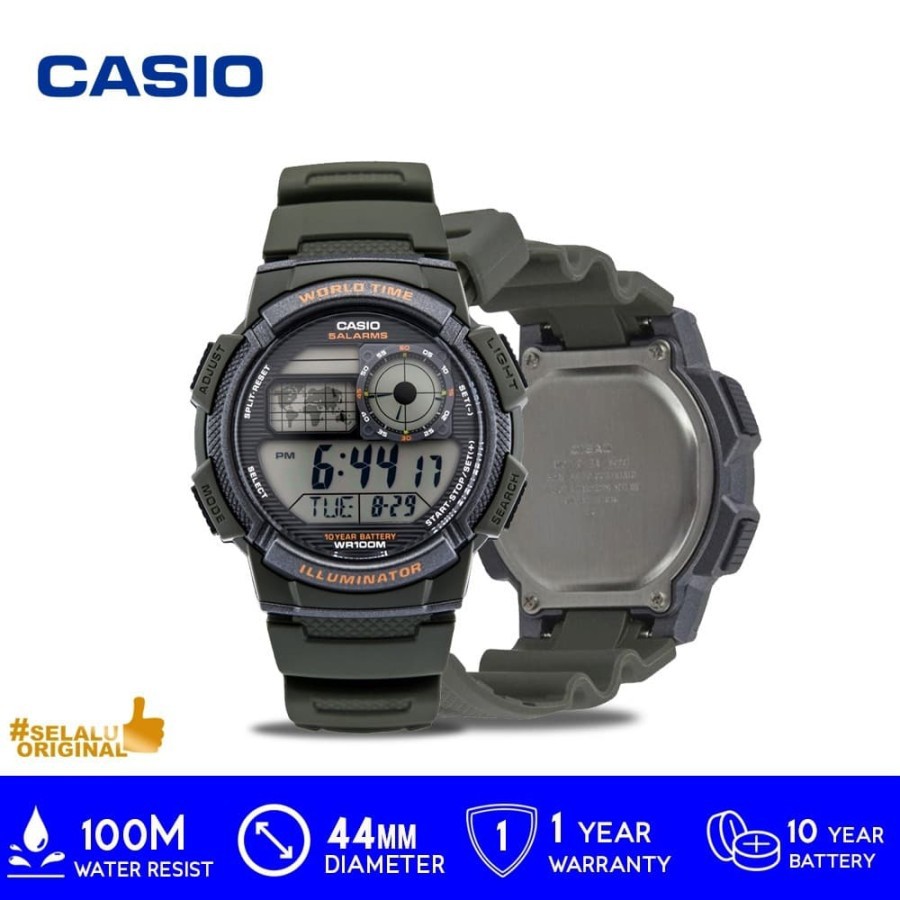 Casio General Digital AE-1000W-3AVDF / AE1000W / AE1000W3 | Shopee