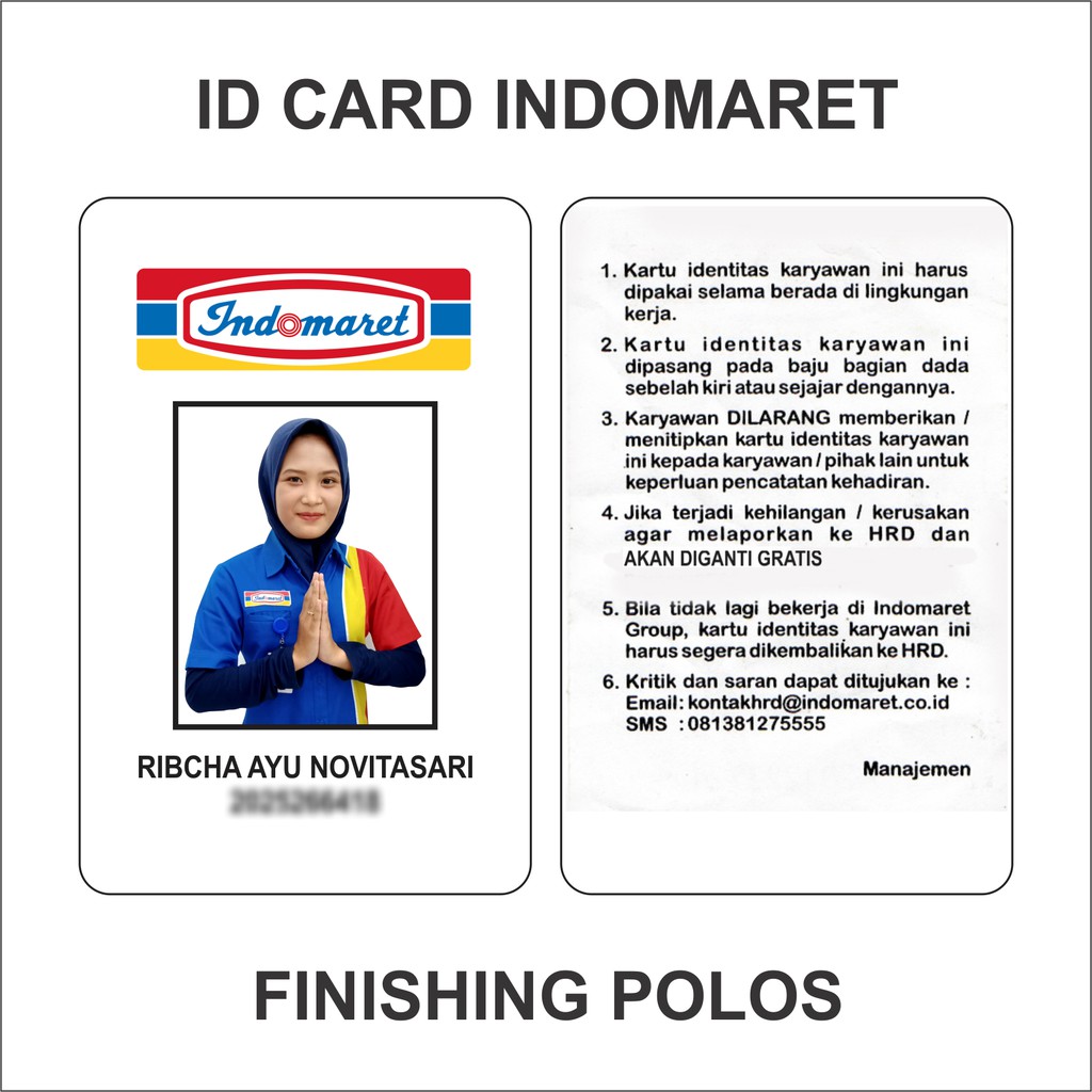 Id Card Indomaret Alfamart Dan Id Card Karyawan Serta Komunitas 1 2 Sisi Murah Shopee Indonesia