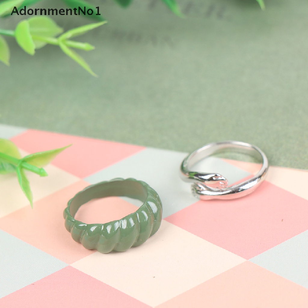 (AdornmentNo1) 6pcs / Set Cincin Gaya Vintage Motif Bordir Tangan + Hati + Tulisan Love Untuk Perhiasan Wanita