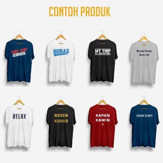 Baju kaos polos Lengan panjang cotton combet 20 CUSTOME desain suka2 sendiri