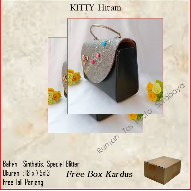 Tas Kecil,Tas Imut,Tas Kondangan,KITTY_Hitam