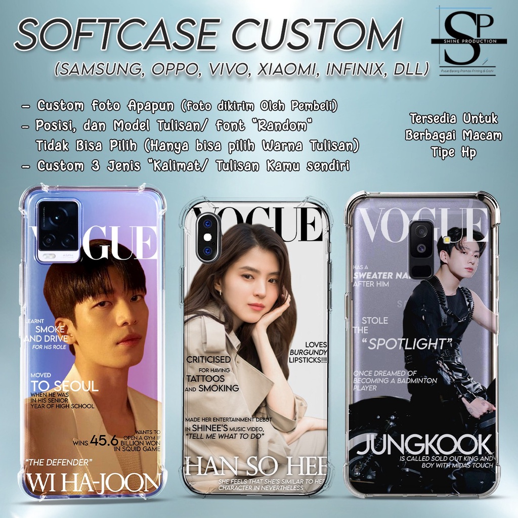 Softcase Oppo Xiaomi Vivo infinix Custom Background Transparan Custom Tulisan