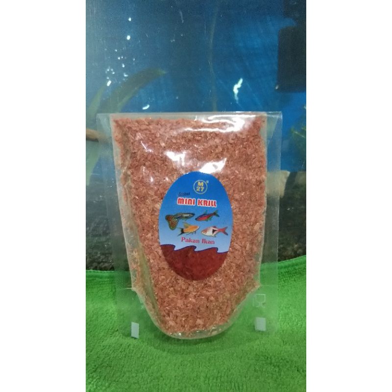 mini skrill / udang kering bubuk untuk pakan pelet ikan cupang guppy channa arwana dll.