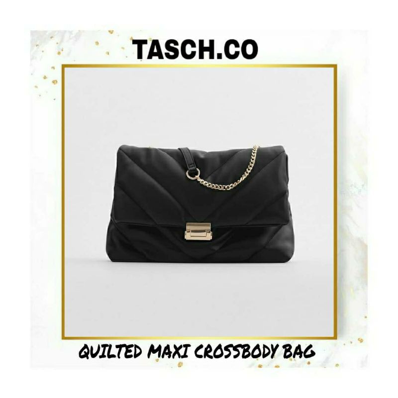 ZARA Quilted Maxi Crossbody Bag