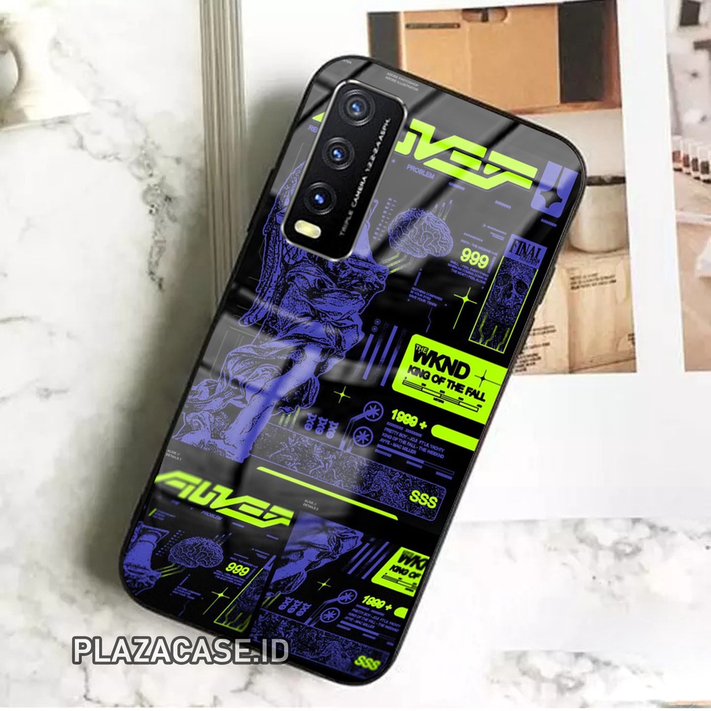 Softcase Glass Kaca AESTHETIC [K118] Vivo Y20-Y12S-Y20S-Y20SG Terbaru Case Hp Pelindung Handphone