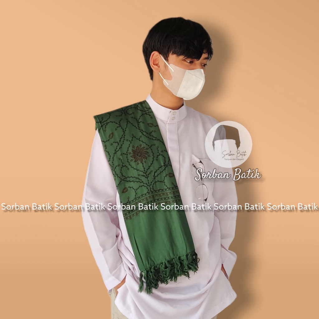Sorban Rida Solo Kashmiri Rayon Goyor motif Kasmiri Bahan berkualitas Grade A lembut Halus Aden tidak panas dan tidak luntur Surban Habib Bahar Batik Imammah