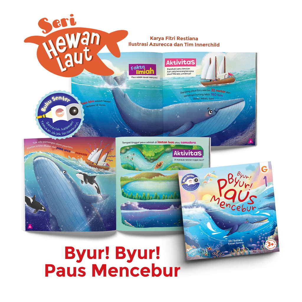 Buku Anak : Seri Hewan Laut ( 3 Buku ) | Buku Senter | Insani Kids