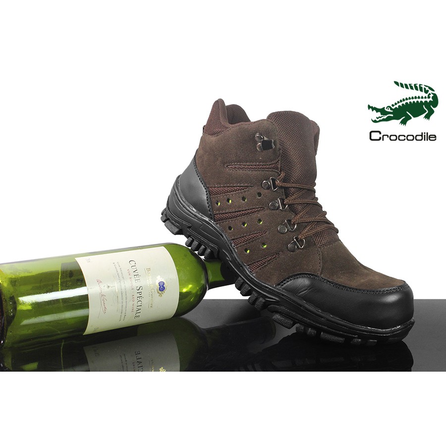 sepatu boots formal crocodile macan brown sepatu tracking haiking naik gunung