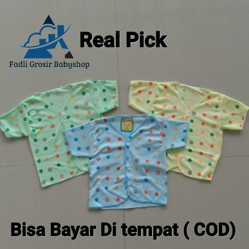 3 Pcs Baju Bayi Newborn Lengan Pendek Polkadot