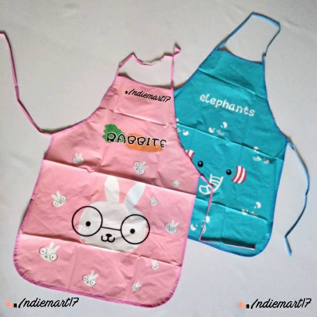 Celemek masak Apron Dapur Plastik Anti Minyak Air Motif Kartun lucu