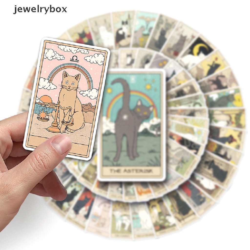 (jewelrybox) 62pcs / Set Stiker Motif Kartu Tarot / Graffiti Anti Air Untuk Dekorasi Koper / Skateboard / Helm DIY