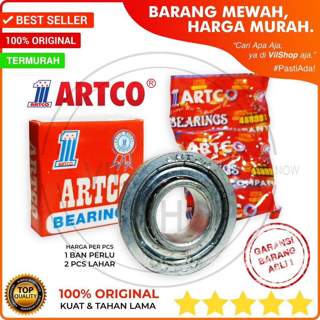 LAHAR ARTCO 100% ORIGINAL ASLI / LAHER BEARINGS KERETA SORONG GEROBAK SORONG ARTCO MERAH DIAMETER 3,