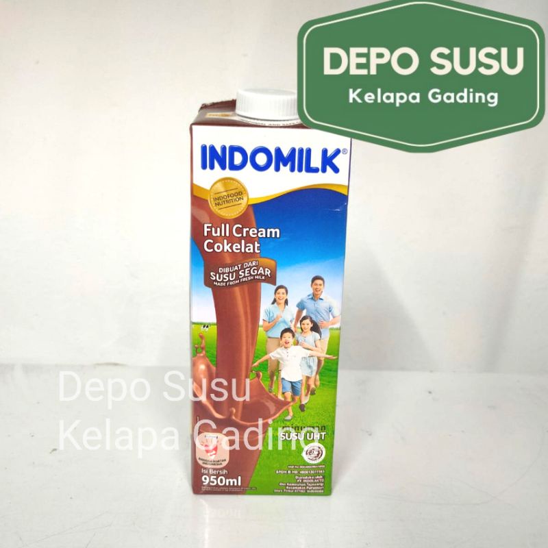 indomilk Susu UHT (12X950ml) Full Cream Plain | Indo Milk