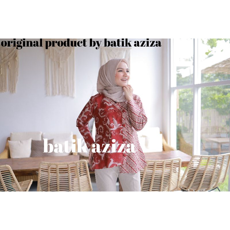 Batik wanita atasan batik couple batik lengan panjang blouse kangkung by batik aziza