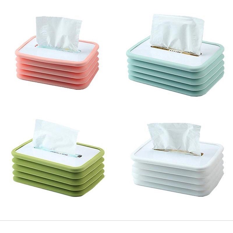 Kotak tissue foldable Silicone elastic lifting tissue box Tempat Tisu